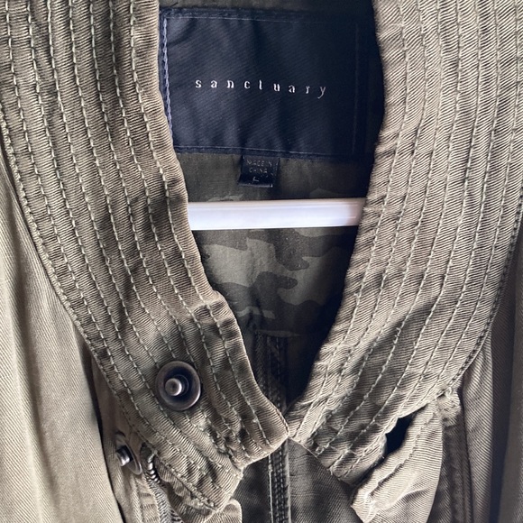 Sanctuary Large Womens Zip-Up Army Green Vest - Picture 5 of 5